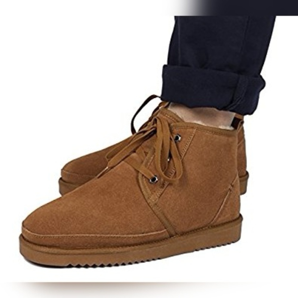 Mens "Mason" Sheepskin Fur Moccasins